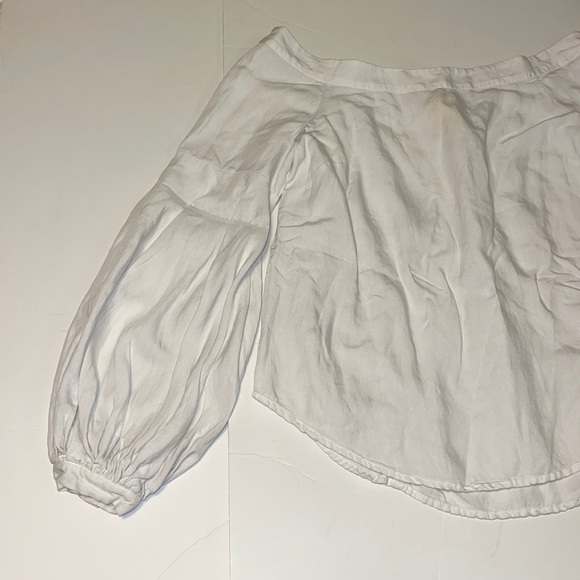 Anthropologie Floreat White Linen Blend Boho Top - Women’s Size 10 - Picture 4 of 10